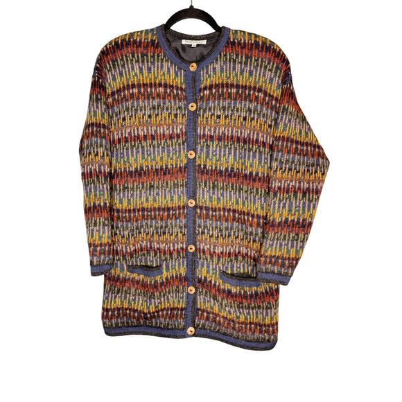 Waliki Vintage sz Medium Alpaca Wool Sweater Coat Cardigan Lined Buttons Pockets - Picture 1 of 11